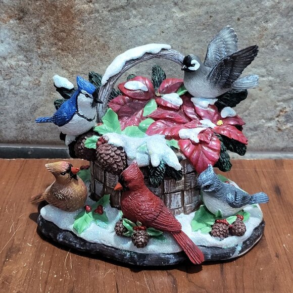 Bradford Exchange Touch Activated Songbirds Sculptures Winters Melody A 1313 Nat - Picture 1 of 12